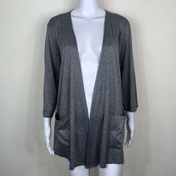 Doublju Knit Two Pocket Open Front Lightweight Cardigan - Picture 1 of 12